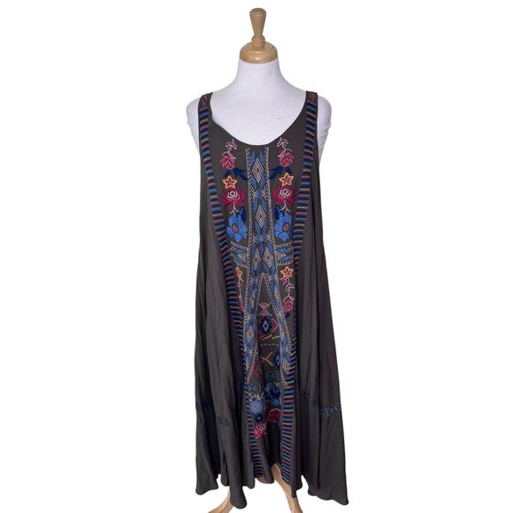 Johnny Was Dresses & Skirts - BIYA JOHNNY WAS Flowly Low Back Embroidered Tank B36218-6 GREEN Size XS